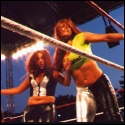 April Hunter has the hair and is ready to run Tara out of the ring.