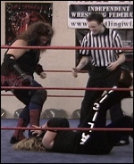 Alicia fares no better as Kiley treats her like a doormat and grinds a big boot into her face.