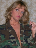 Stacey Freedom in her trademark camouflage gear.